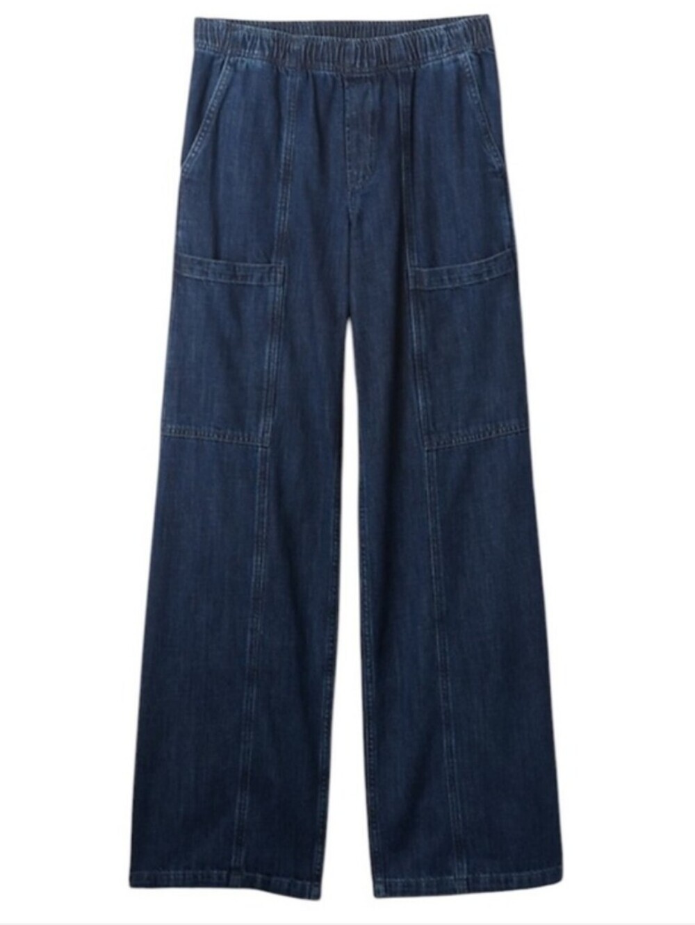 GAP High Rise Easy Utility Denim Jeans-Dark Indigo Wash-Women Size Large EUC